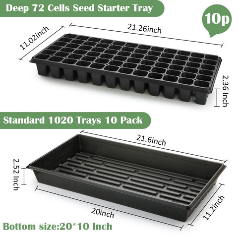 RooTrimmer 72-cell seed starter tray germination compact cells promote even seedlings