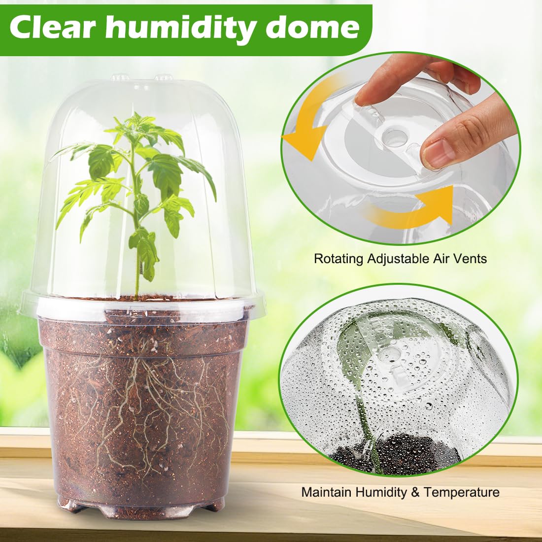 RooTrimmer adjustable vent dome enables precise airflow for healthier germination