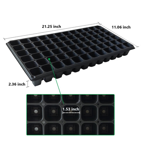 RooTrimmer big-cell design 72-cell tray illustrating larger soil volume.