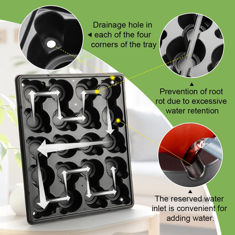 Biodegradable RooTrimmer seed pots made from natural fiber that decompose in soil.