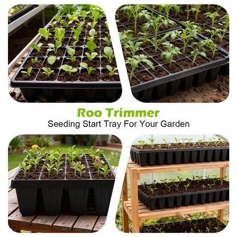 RooTrimmer bottom drainage holes prevent overwatering in seed trays