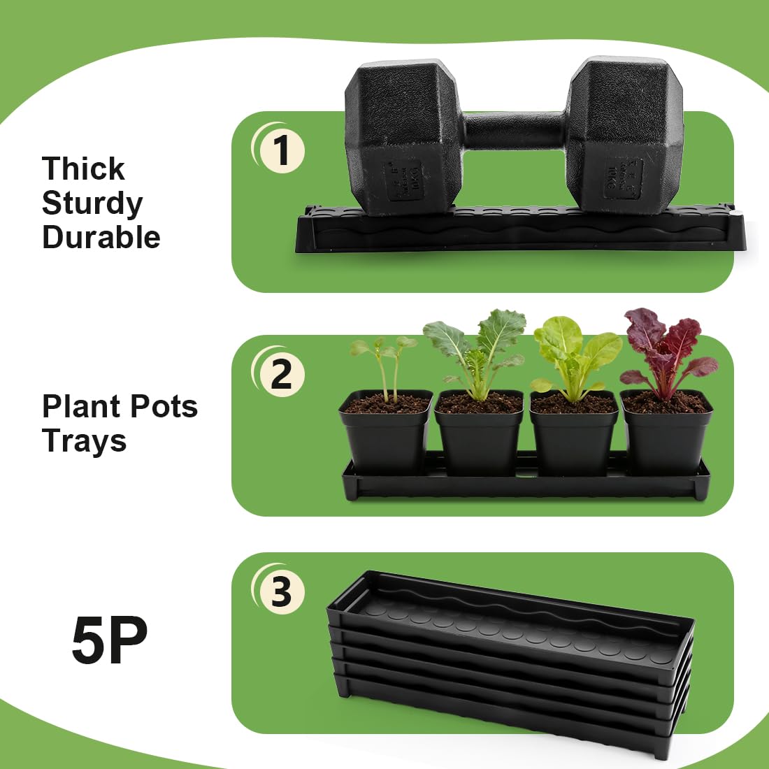 RooTrimmer BPA free plant tray rectangle keeps indoor pots safe.