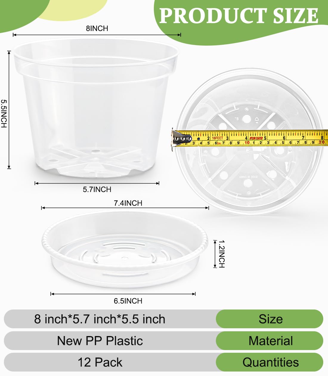 RooTrimmer clear pot, side view highlighting slim, portable design.