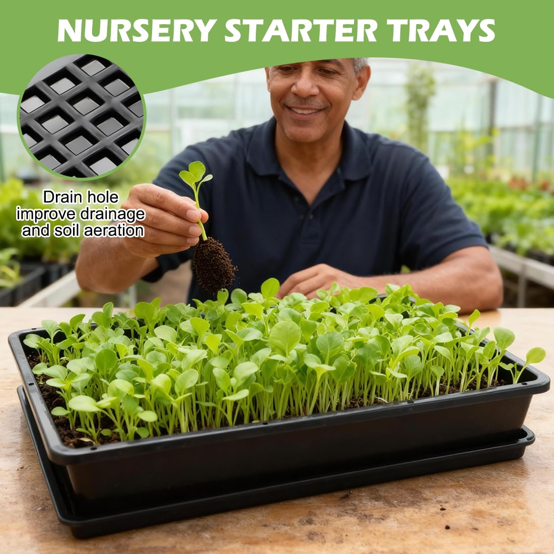 RooTrimmer compact-lightweight trays simplify moving multiple seedlings at once.