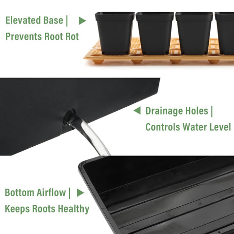 Detachable rubber plugs customize water flow for each tray