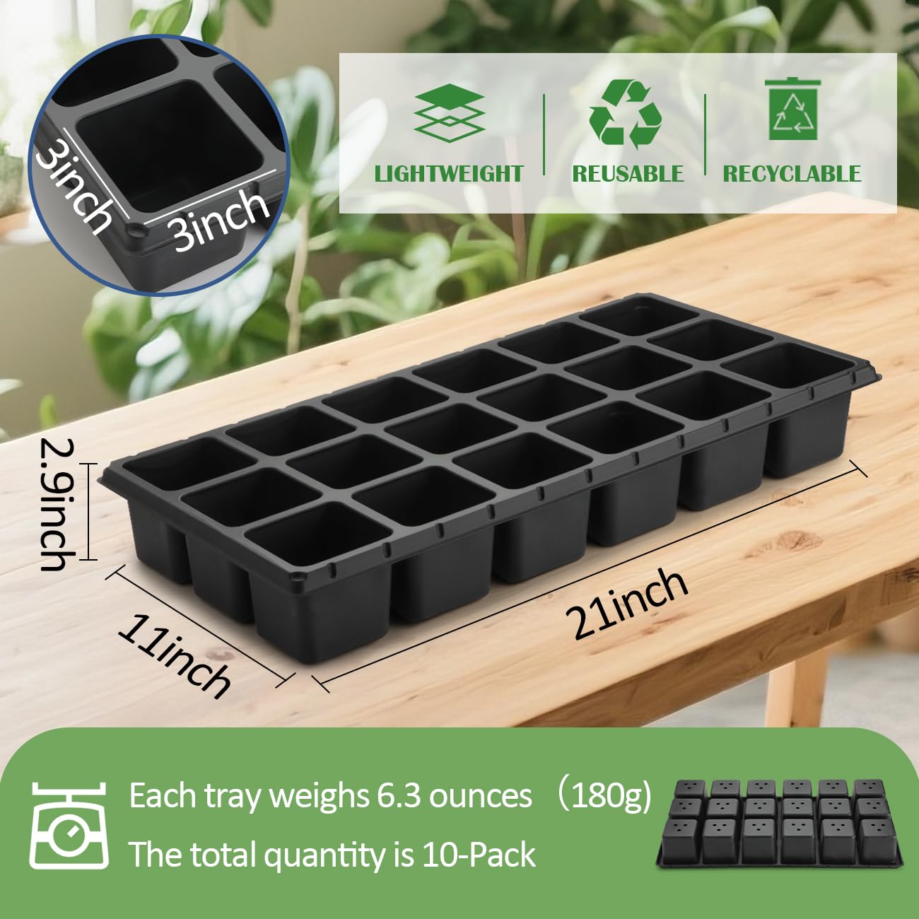 RooTrimmer durable plastic starter tray with 1mm thick construction for longevity.