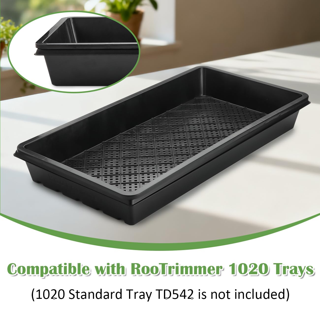 RooTrimmer durable plastic tray resists cracking under daily use.