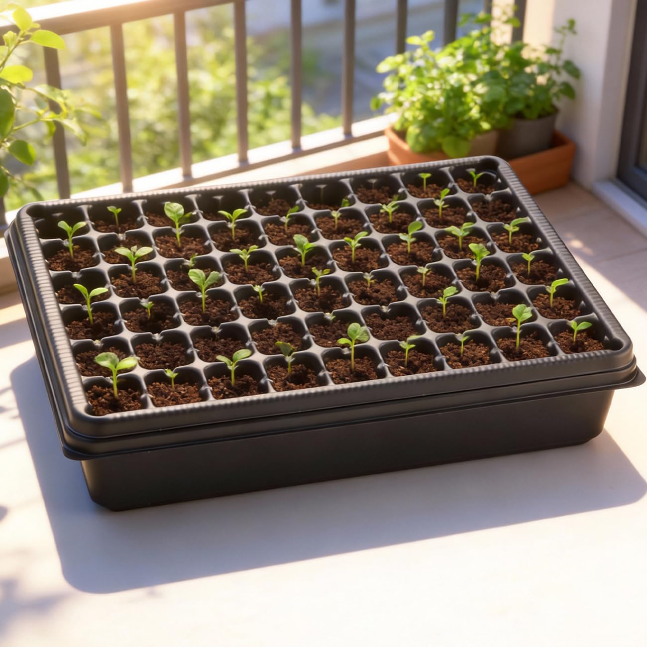 RooTrimmer durable reusable plastic trays designed for repeated seedling cycles.