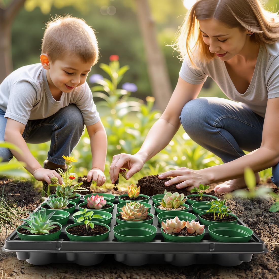 RooTrimmer durable seedling trays with ventilation for healthier root development.