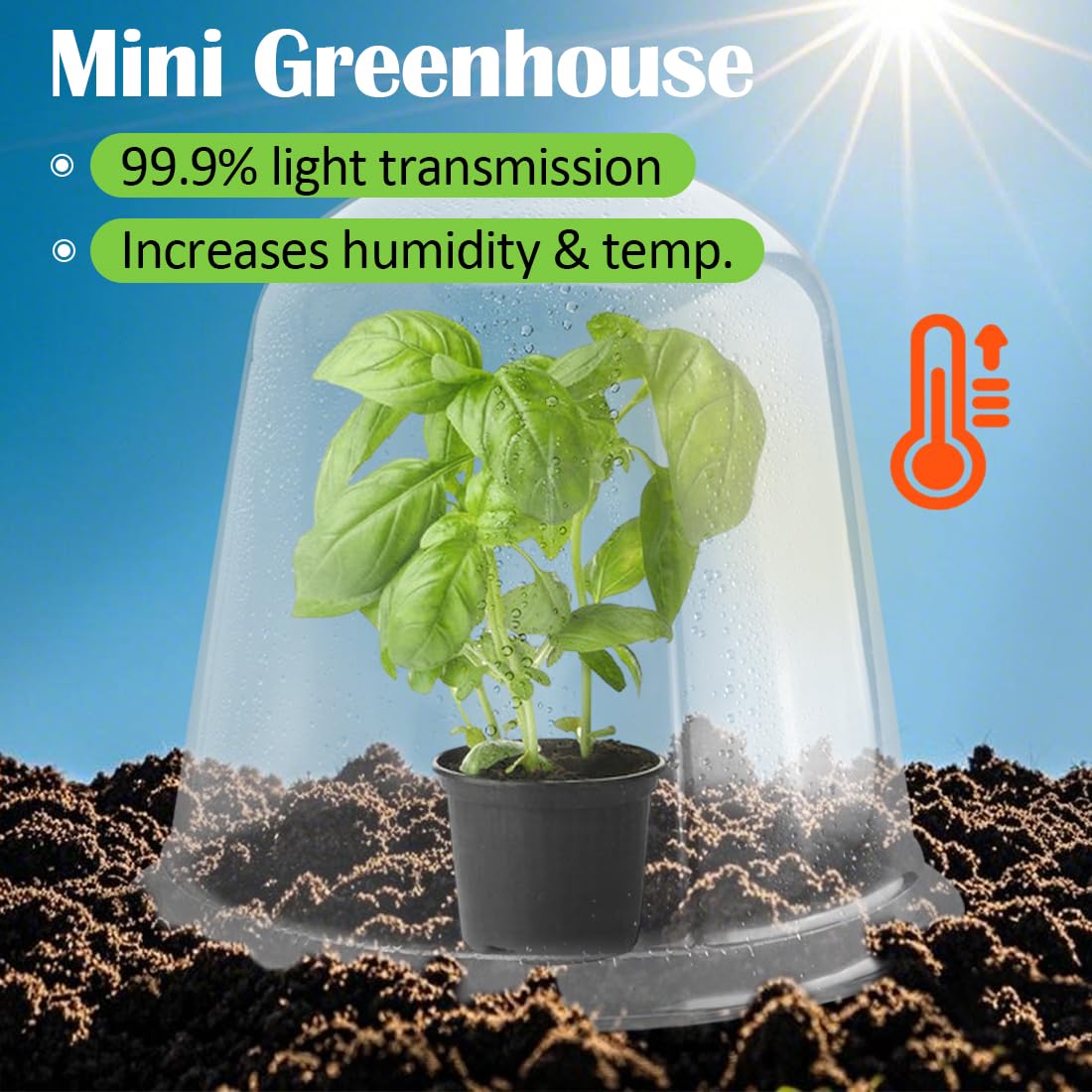 RooTrimmer durable thick plastic cloche resists cracking and returns to shape