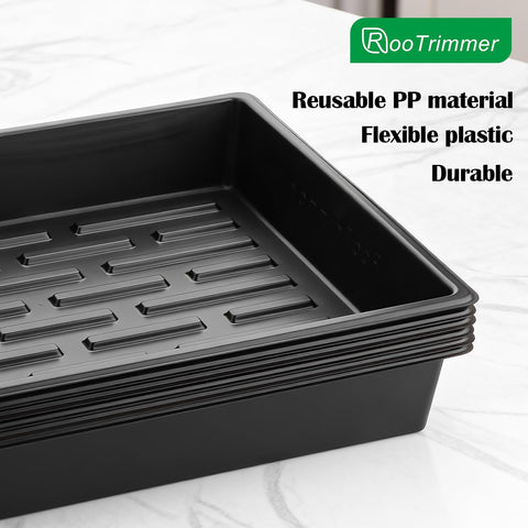 RooTrimmer easy-transport depth tray simplifies handling of soil and moisture.