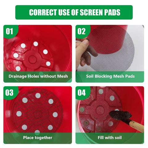 RooTrimmer round mesh prevents soil erosion inside nursery pots