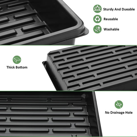RooTrimmer flat nursery tray top-down view with a roomy base for easy watering.
