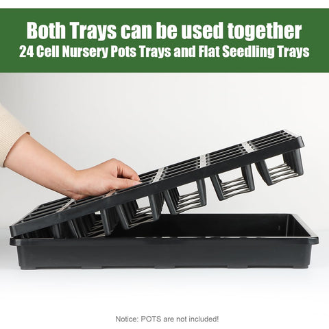 RooTrimmer flat seed-start tray 17x12 highlighting space-saving design for indoors.