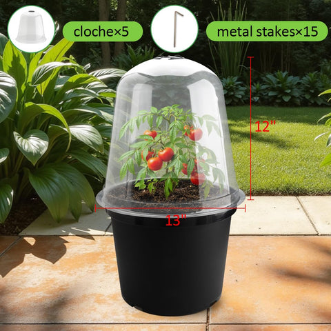 RooTrimmer garden cloche with ventilation openings for airflow control