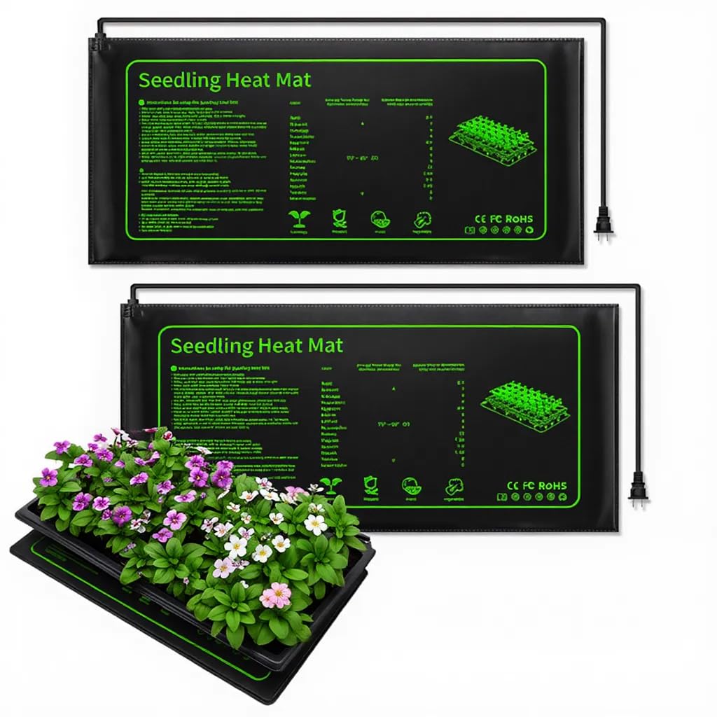 RooTrimmer graphene heating mat under a 1020 tray for even warmth and improved germination.