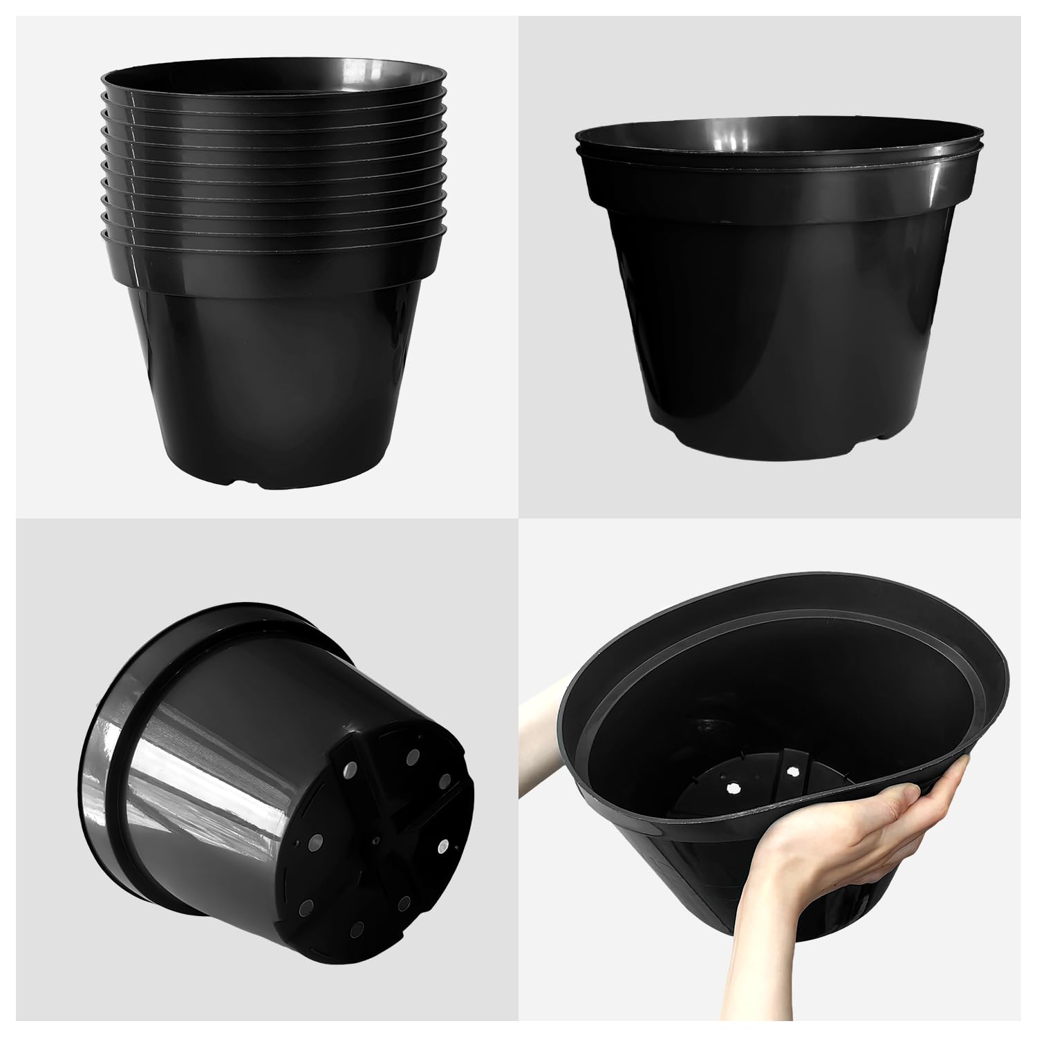 RooTrimmer green nursery pot made from thick plastic for durability.