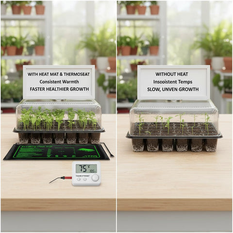 RooTrimmer propagation station with warming mat for cuttings