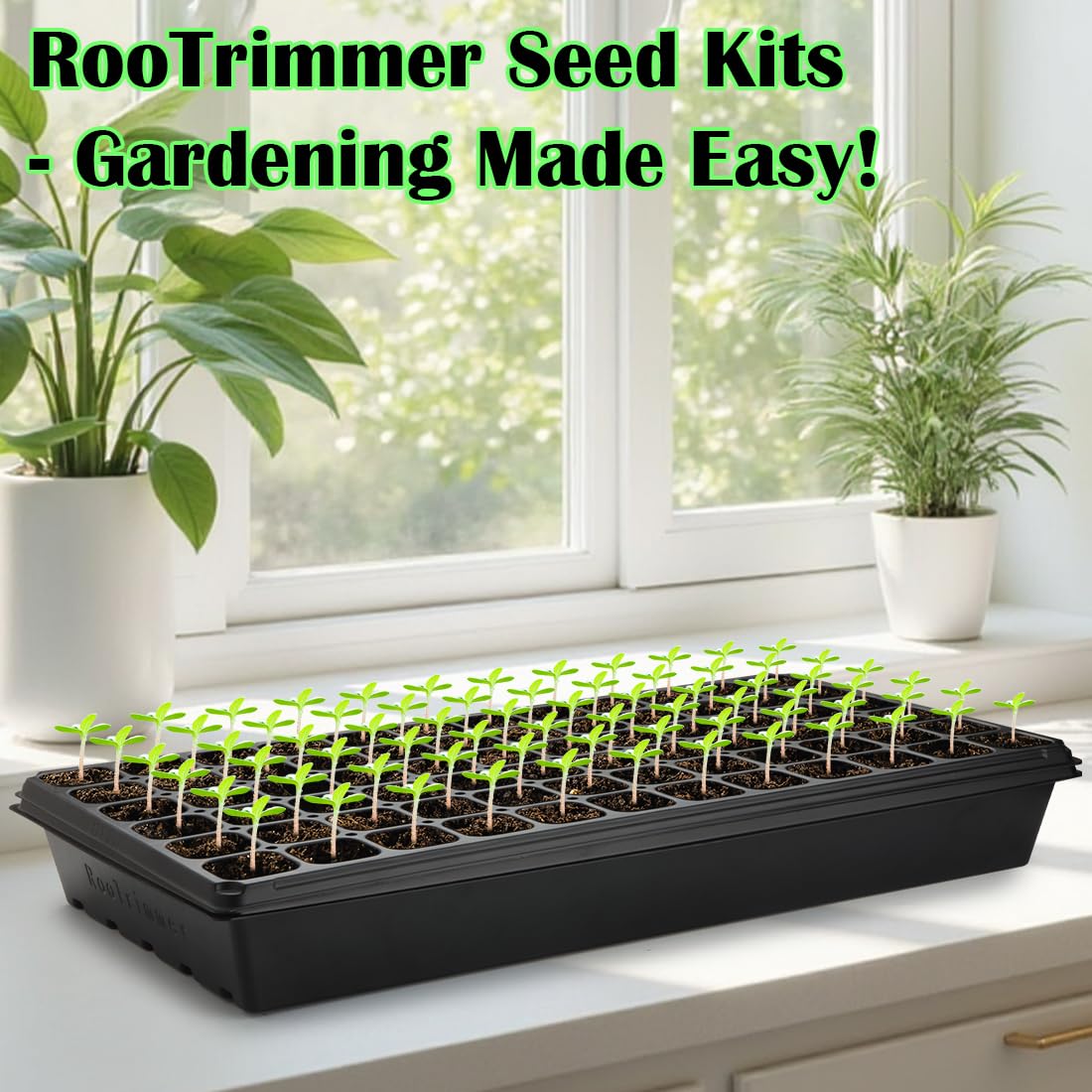 RooTrimmer heavy-duty plastic trays side view highlighting durability for reuse