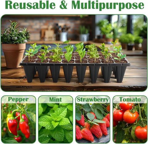 RooTrimmer heavy-duty plastic trays highlight durability for repeated garden use