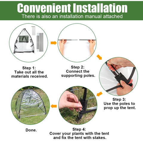 RooTrimmer includes stakes and poles for quick, reliable installation.