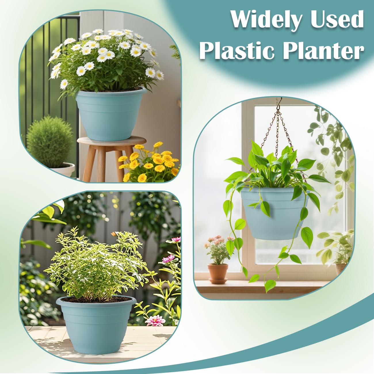 RooTrimmer blue pot suitable for indoor and outdoor plant setups.
