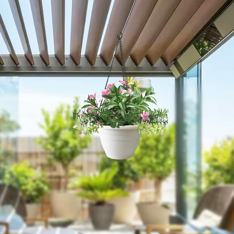 RooTrimmer indoor-outdoor white planter is ready for year-round use.