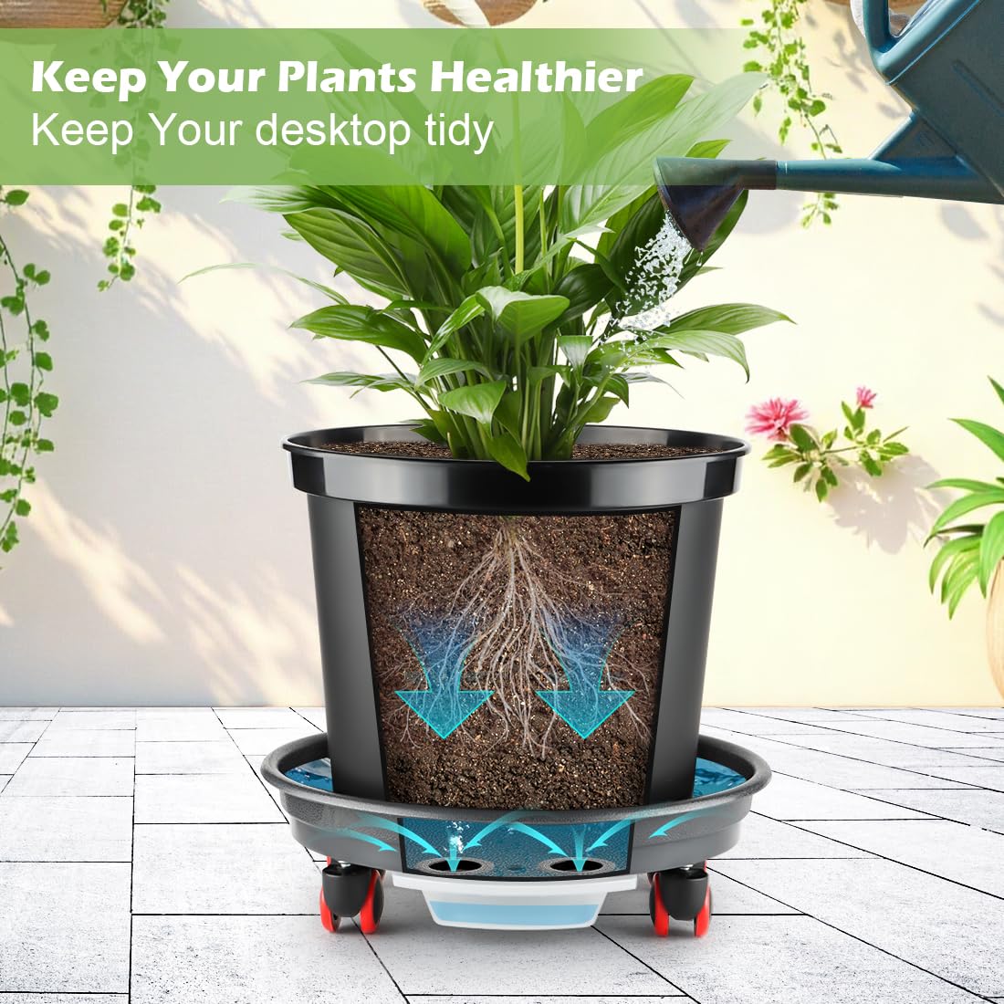 RooTrimmer large plant pot with drainage holes to support healthy roots.