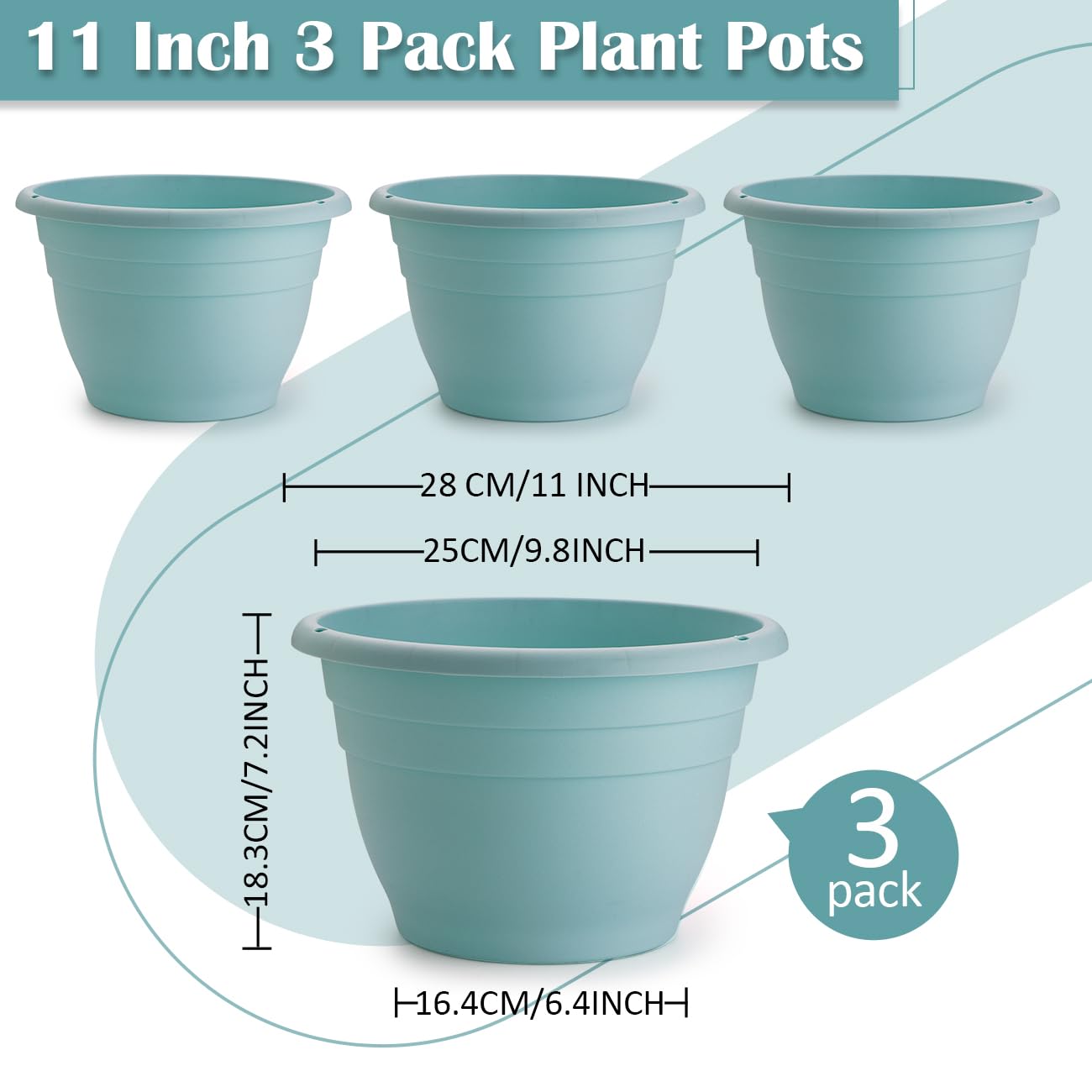 RooTrimmer lightweight blue planter ideal for easy rearrangement.