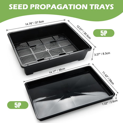 RooTrimmer microgreen-trays with 14x12 inch footprint for indoor growing.