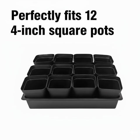 RooTrimmer deeper trays secure soil and water, reducing spills during transport.