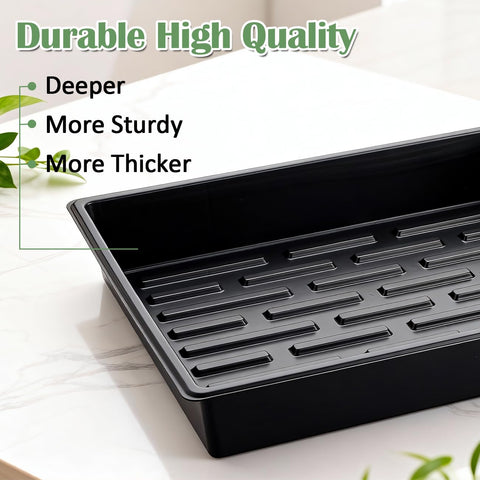 RooTrimmer no-drainage-holes trays ideal for greenhouse microgreens.