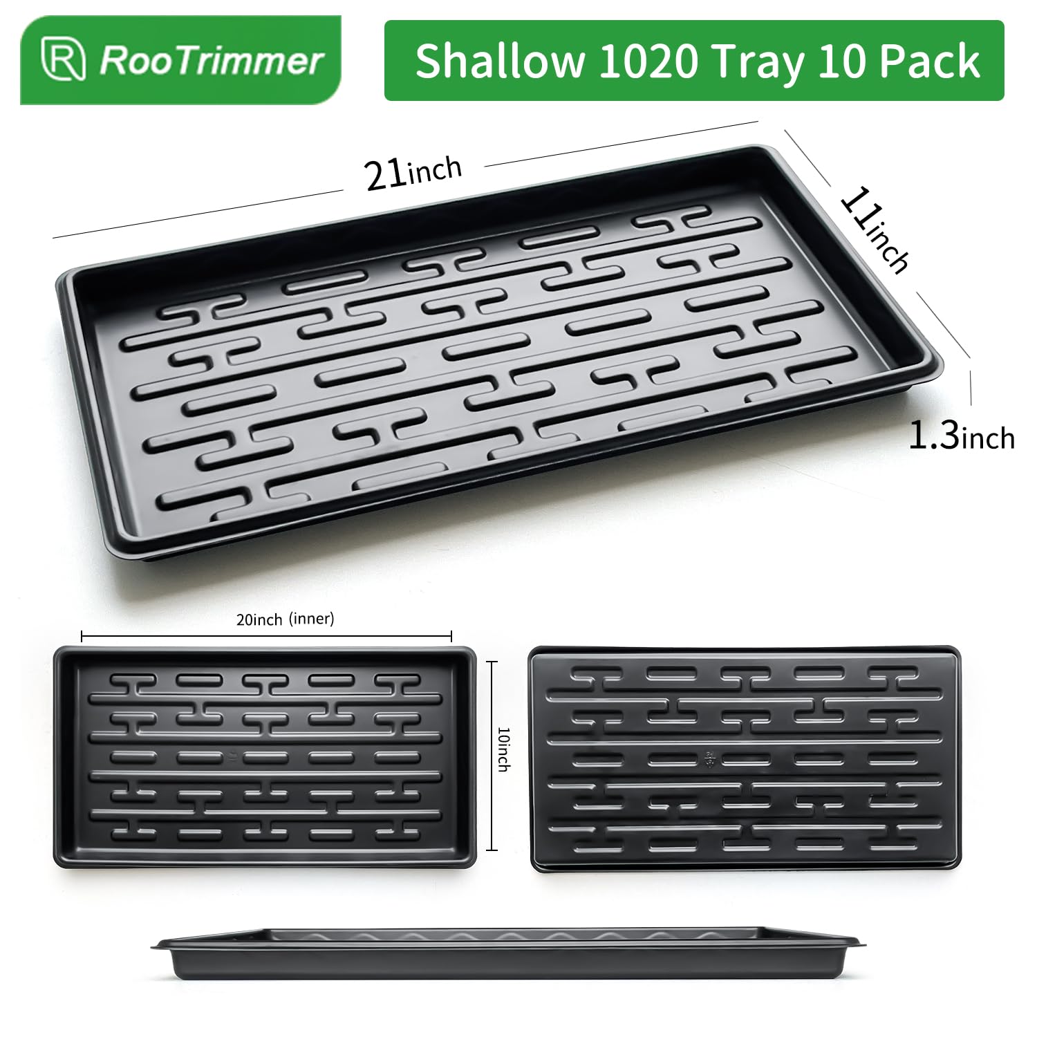 RooTrimmer no-holes 1020 tray keeps moisture contained during germination