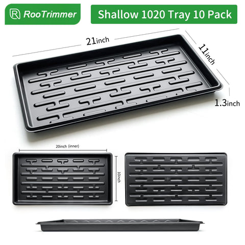 RooTrimmer no-holes 1020 tray keeps moisture contained during germination