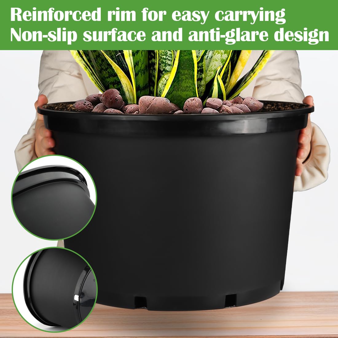 RooTrimmer non-slip matte surface provides secure grip when wet.