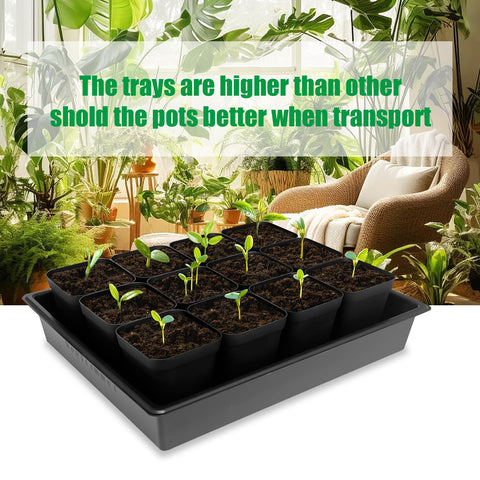 RooTrimmer nursery pot tray set helps organize microgreens and herbs indoors.