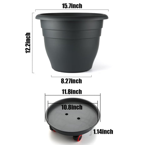 RooTrimmer planter with detachable catch tray for water management.