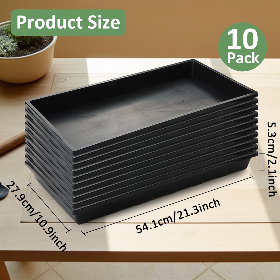 RooTrimmer BPA-free plastic seed tray set designed for clean greenhouse use.