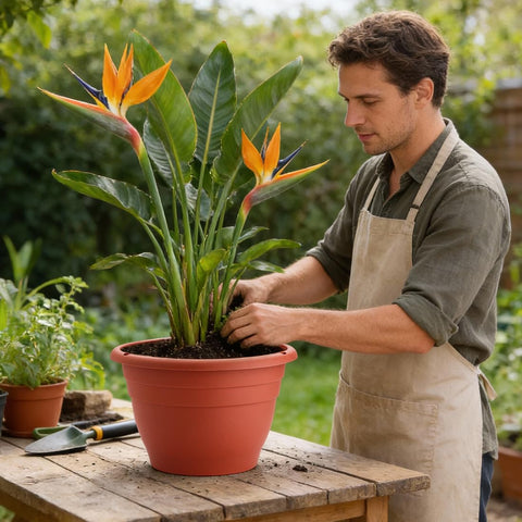 RooTrimmer pottery-red finish adds warm color to indoor or outdoor spaces.