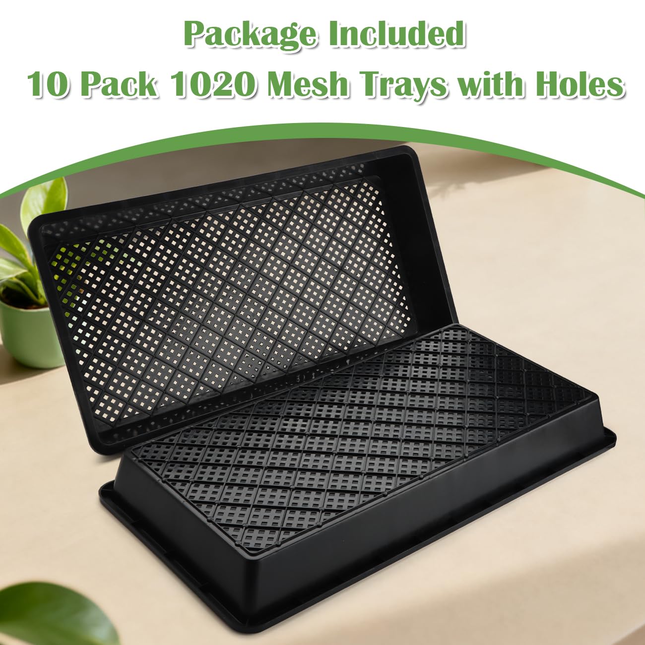 RooTrimmer rectangular tray facilitates easy stacking for compact setups.