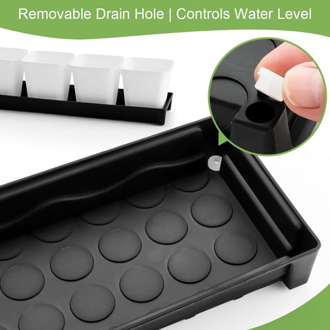 RooTrimmer rounded edge saucer protects surfaces and simplifies cleanup.