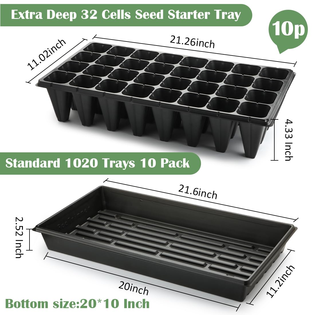 RooTrimmer 32-cell deep seed starter tray with individual compartments for uniform seedling growth