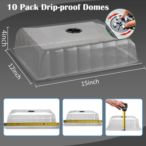 RooTrimmer seed starter dome protects seedlings from pets, drafts, and dust.