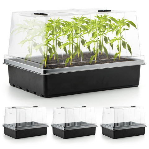 RooTrimmer seed starter trays with 5-inch domes for steady germination