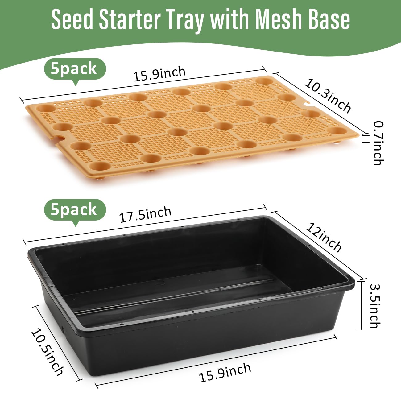 RooTrimmer seed starter trays support healthy roots in BPA-free plastic