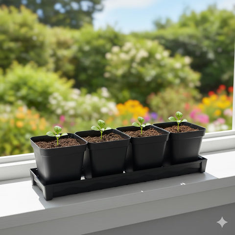 RooTrimmer seed starting tray for window garden keeps seedlings organized.