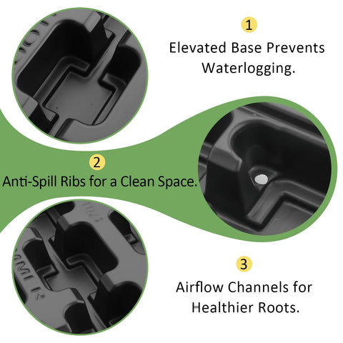 RooTrimmer seedling pots with 3-inch diameter for early growth
