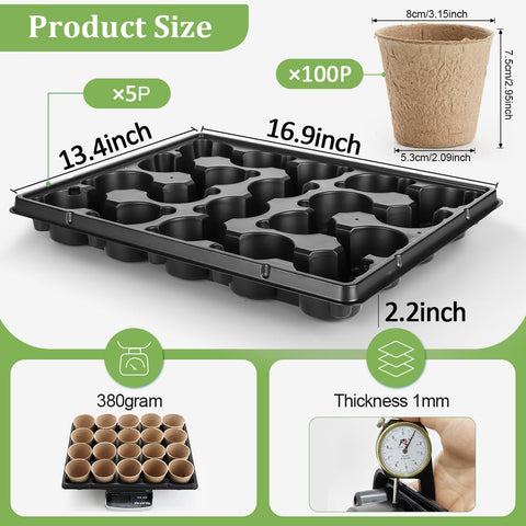 Seedling tray with 0.2-inch air gap slots promoting root health and airflow.