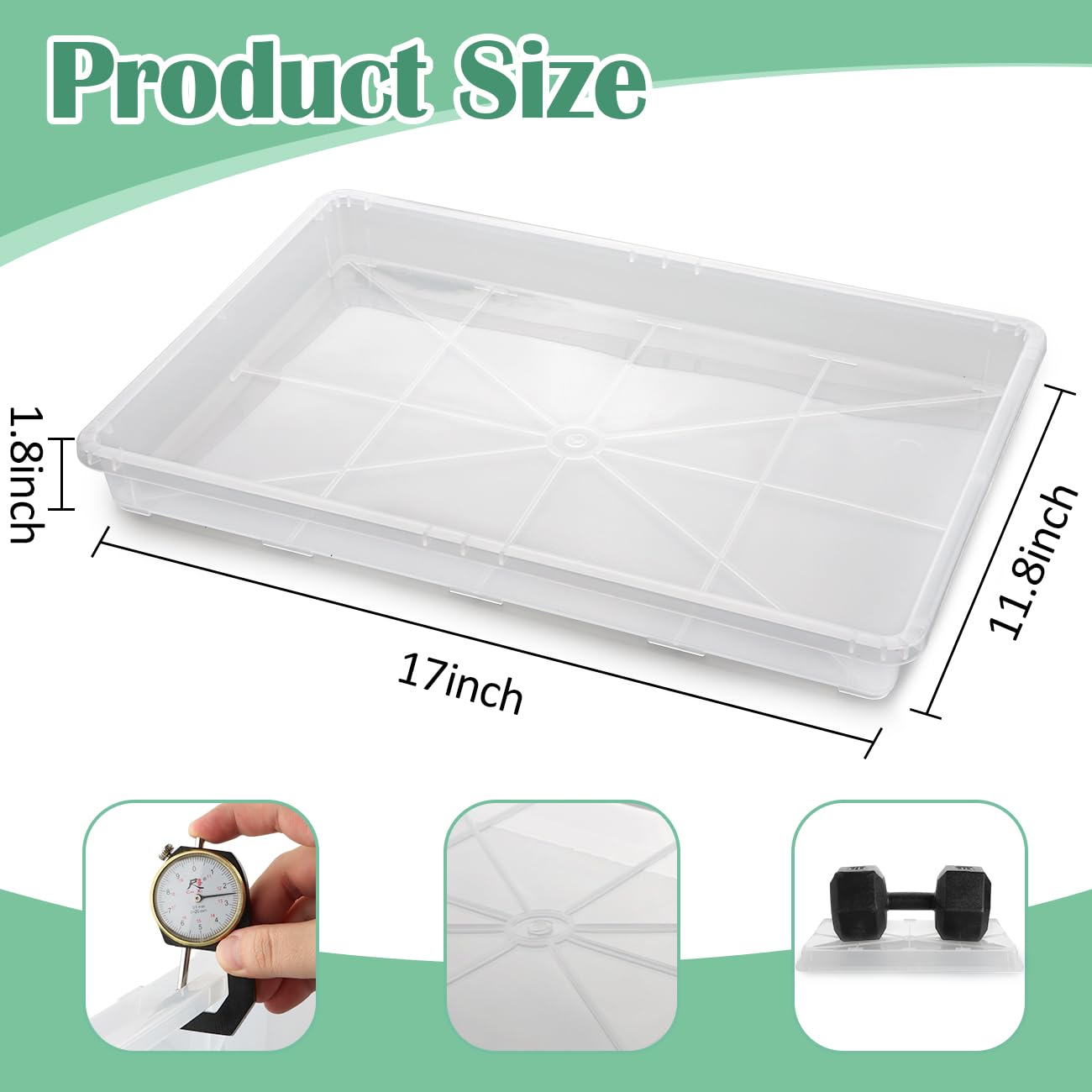 RooTrimmer seedling trays transparent side view for indoor gardening reuse.