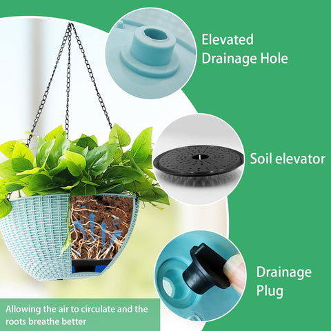 RooTrimmer self-watering tray detail provides reservoir-assisted moisture for busy days.